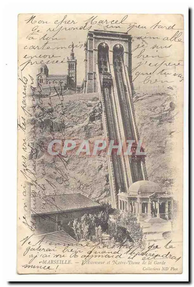 Marseille — Aufzug und Notre-Dame de la Garde — Sammlung ND Phot - Vorderseite