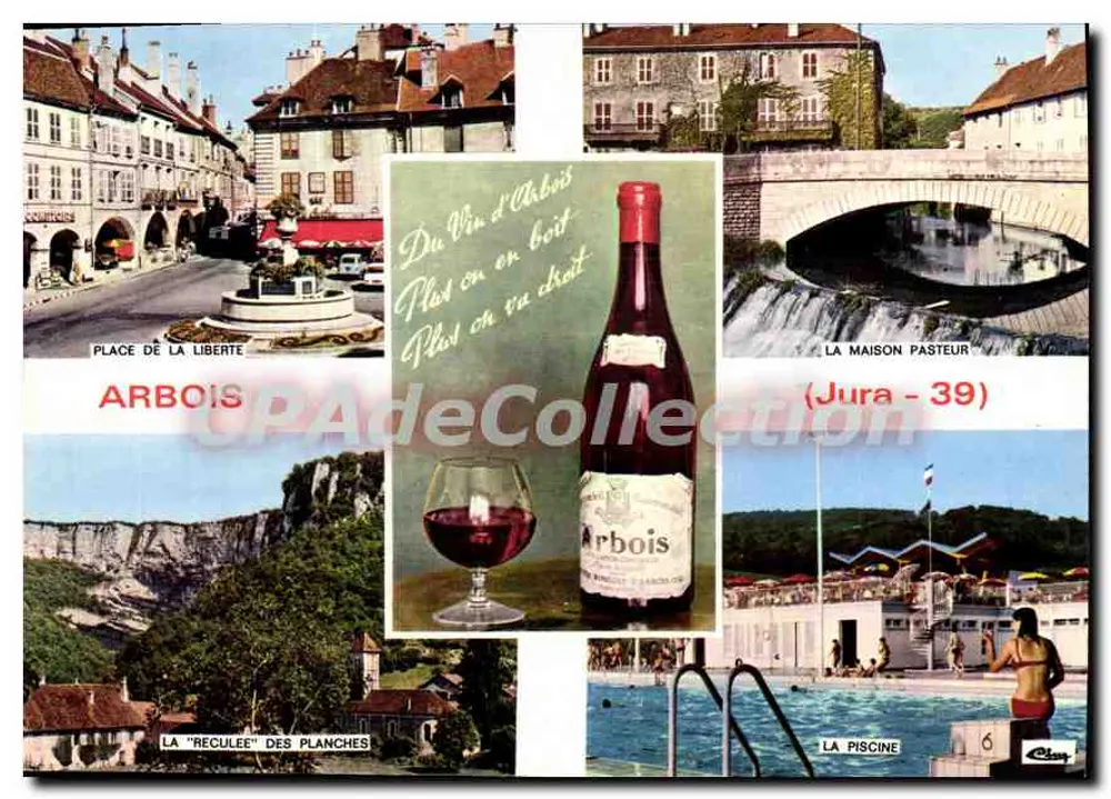 Arbois — Panoramablick und Weinwerbung — Verlag Comabier (71, Jura) - Vorderseite
