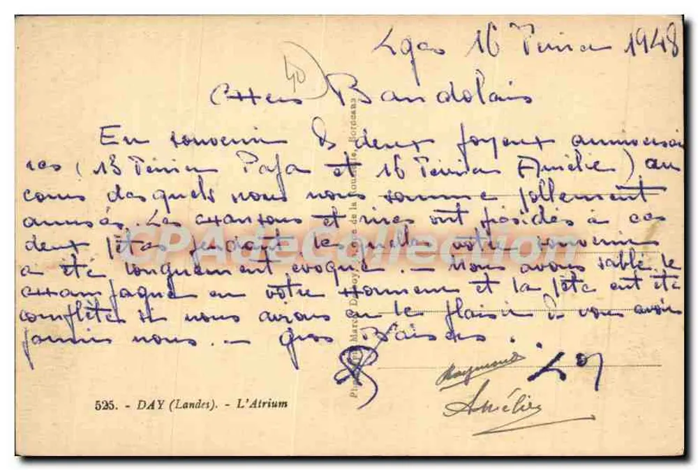 O Atrium em Day (Landes) — editor Yoblect, n° 525 - Verso