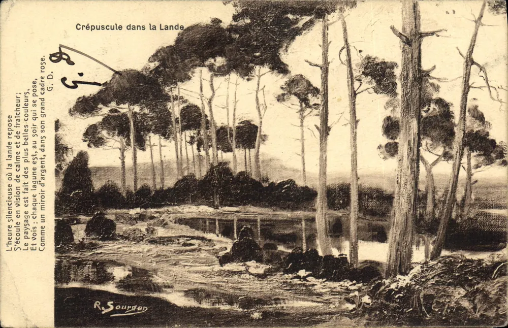 Crepúsculo na Lande — R. Sourgen — Edições Em. Dax - Frente