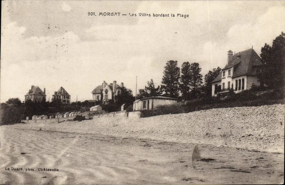 Morgat — Le Ville che bordano la Spiaggia — Le Doaré, fot. Châteaulin, n°901 - Recto