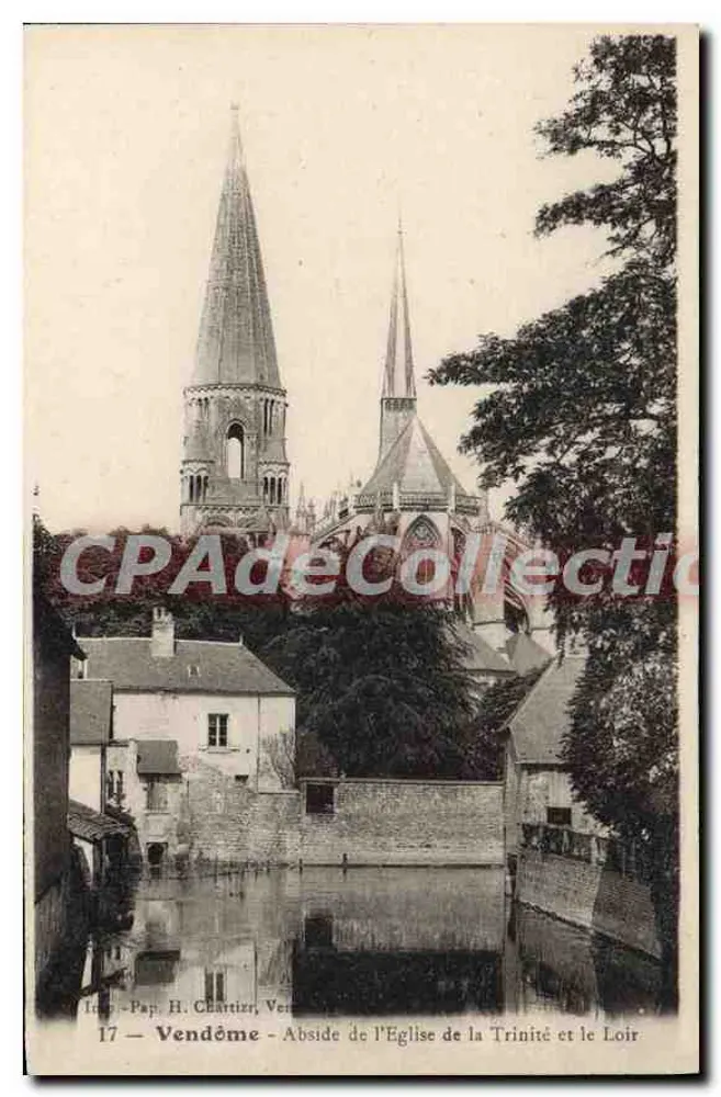 Vendôme — Abside der Kirche der Dreifaltigkeit und der Loir — H. Chartizi, n°17 - Vorderseite