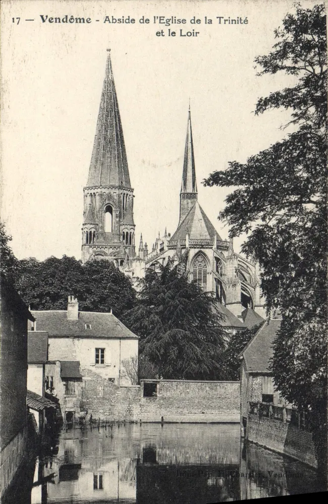 Vendôme - Apsis der Kirche der Dreifaltigkeit und der Loir — Impr. Pan. L. Barbier, Vendôme - Vorderseite