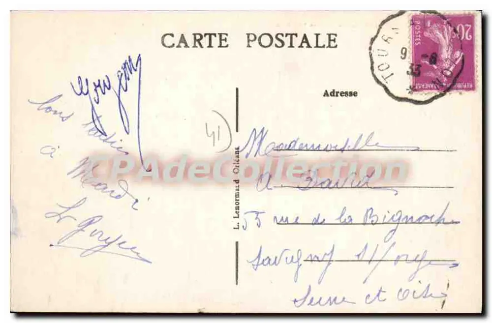 St-Agnan-sur-Cher — As margens do Cher — editor não identificado - Verso