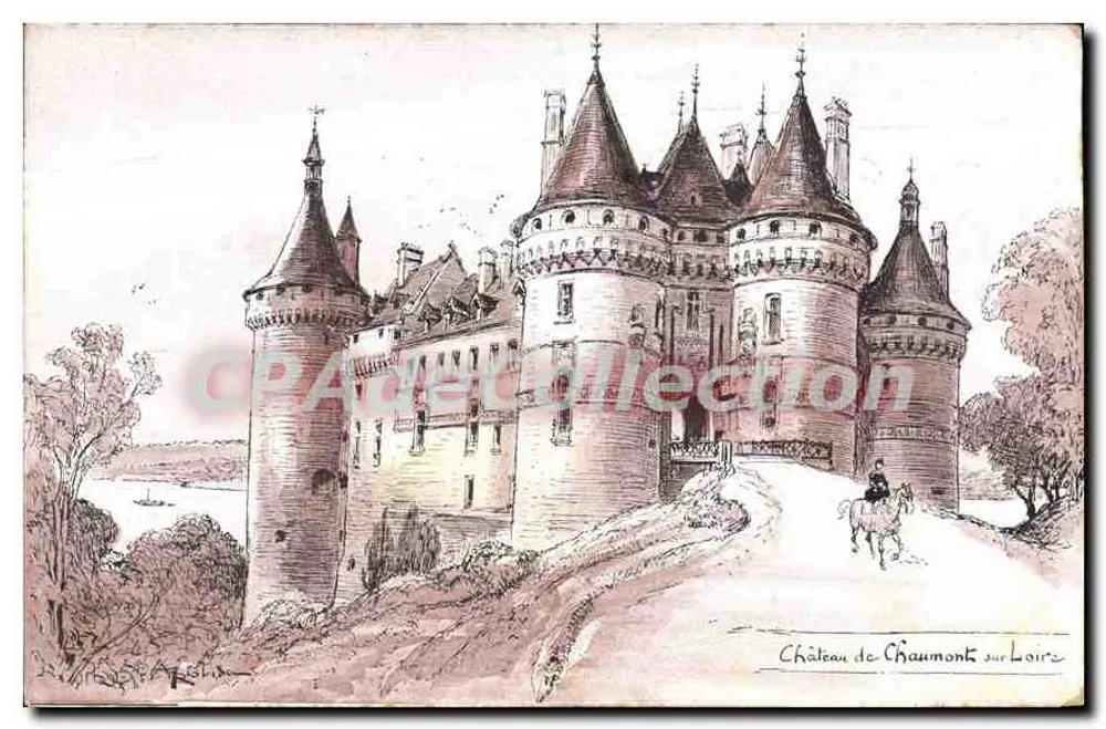 Castelo de Chaumont-sur-Loire — desenho a tinta — editor 'Castelo de Chaumont-sur-Loire' (Série G) - Frente