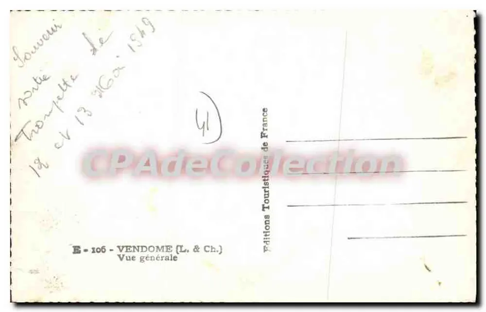 Vendôme — Ogólny widok — Wydawnictwo Turystyczne Francji, seria B-106 - Rewers