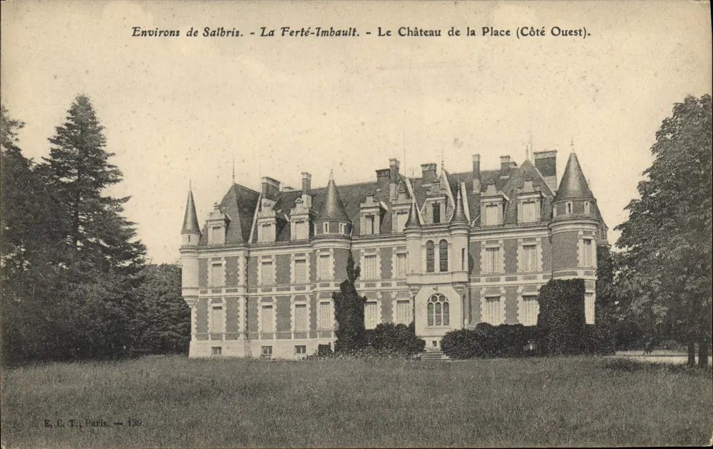 Ferté-Imbault — Ansicht des Schlosses am Platz (Westseite) — E. C. T. Paris — n° 439 - Vorderseite