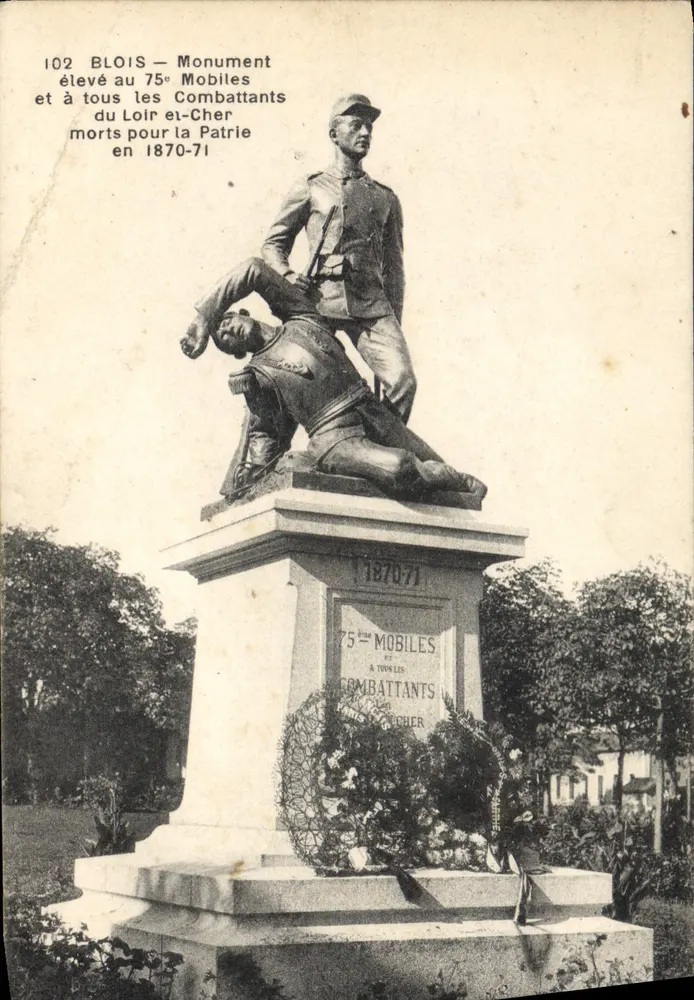 블루이 — 75번 모빌 부대와 로아르-셰르 주의 모든 1870-71년 프랑스를 위해 목숨을 바친 전투원들에 대한 기념물 — 출판사 미상, 번호 102 - 앞면