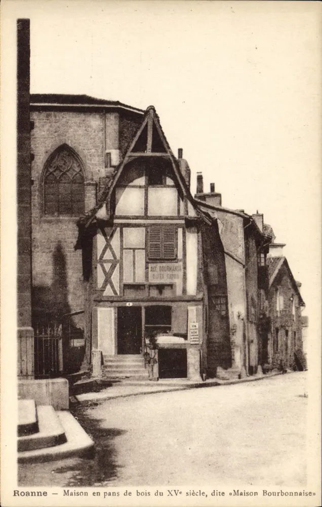 Roanne — Holzhaus des 15. Jahrhunderts, genannt « Maison Bourbonnaise » - Vorderseite