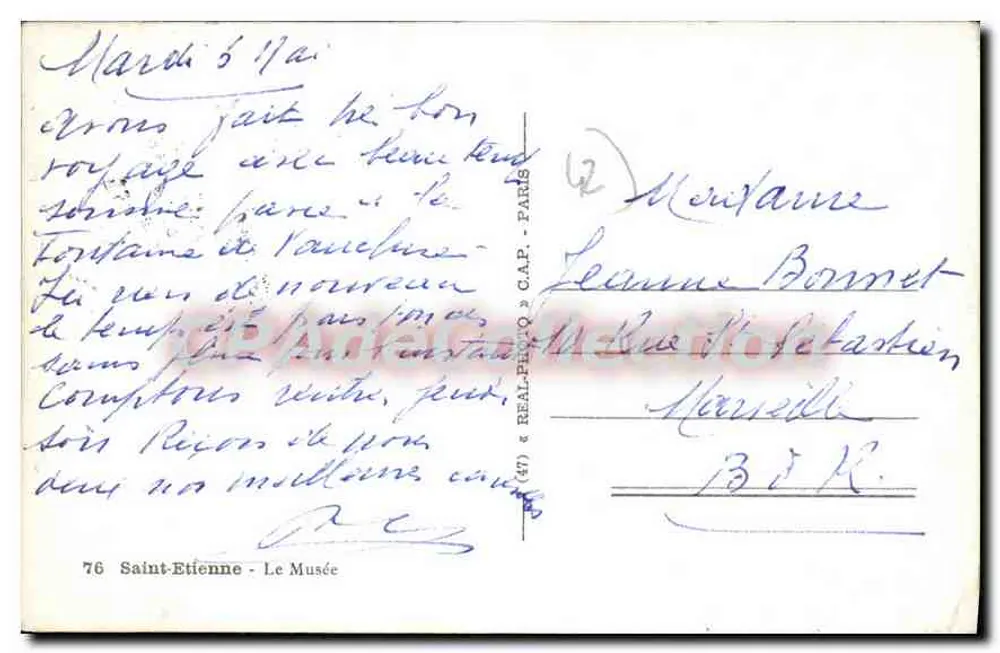 Saint-Étienne - O Museu — editor C.A.P. n°76 - Verso