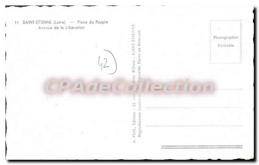 Saint-Étienne — Place du Peuple — Verlag A. VIAL - Rückseite