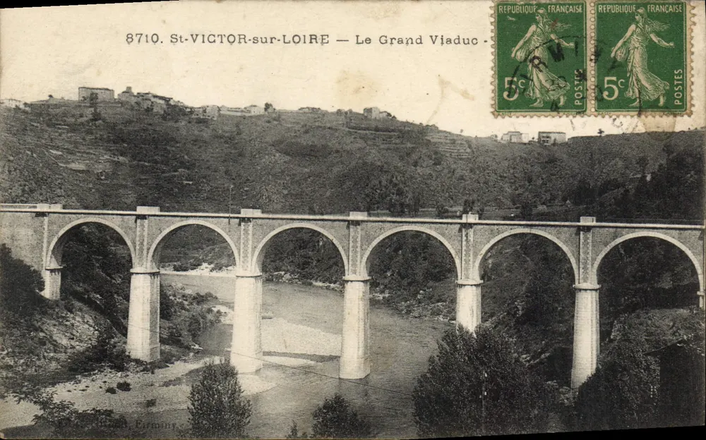 St-VICTOR-sur-LOIRE — Der Große Viadukt — Verlag Ermines, Nr. 8710 - Vorderseite