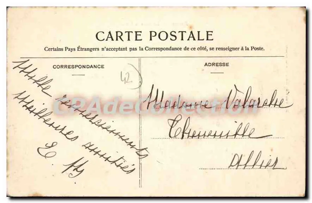 Roanne — Ponte sobre a Loire — editor Besacier, Roanne - Verso