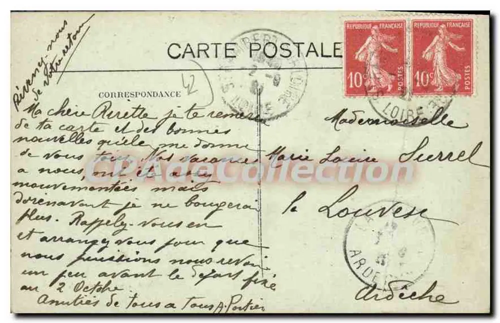 O Castelo de Essalois — Velha Fortaleza Gália dominando as Gorges da Loire em St-Victor (alt. 647m) — Edit. Johannis Merlat, St-Étienne - Verso