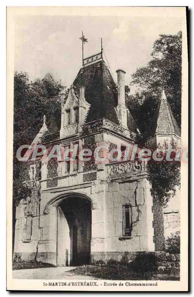 St-MARTIN-d'ESTRÉAUX — Eingang zum Château de Chateaumorand — CPAdeCollection - Vorderseite