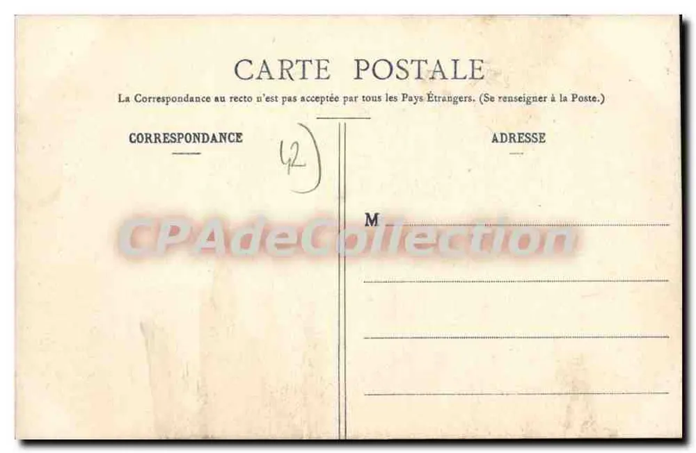 St-ÉTIENNE - Monument dos Combatentes — editor desconhecido, n° 96 - Verso