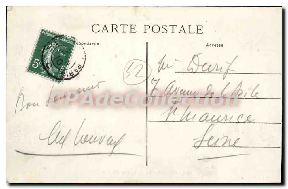 Roanne - O Monumento Populle — J.G., Roanne, n°139 - Verso