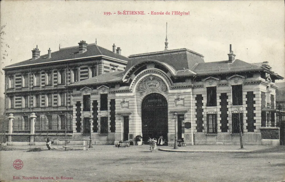 St-ÉTIENNE - Entrada del Hospital - Nuevas Galerías, St-Étiennne - Anverso