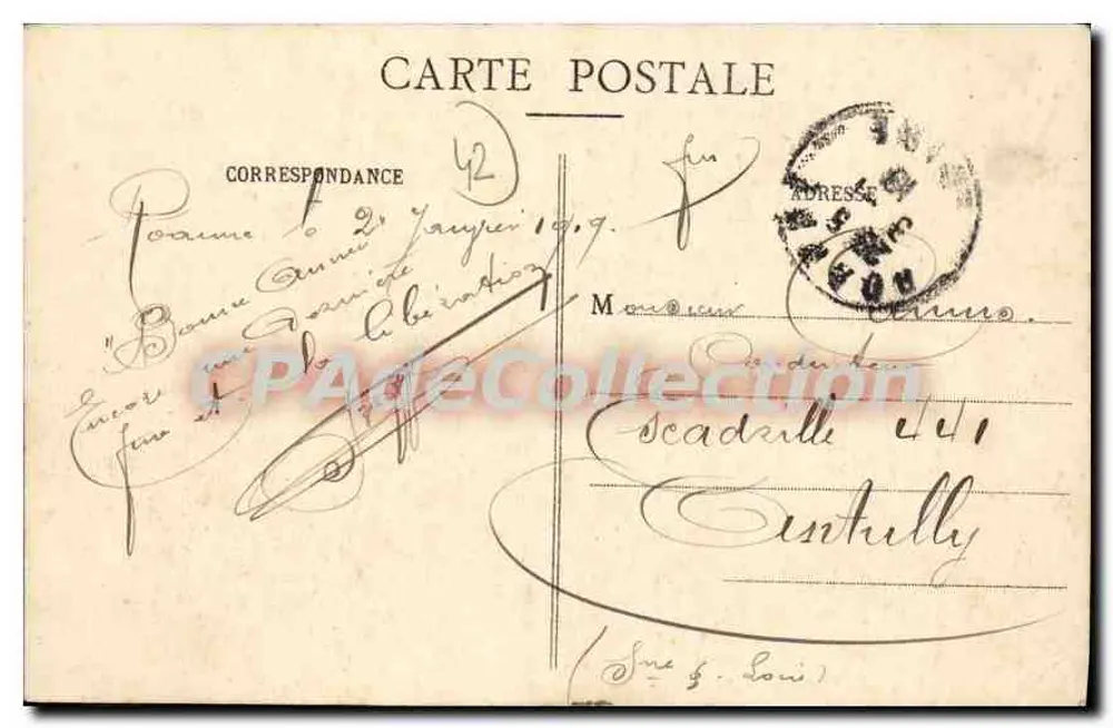 Roanne - Rue du Lycée — Bilhete postal antigo de Coleção, n° 823 - Verso