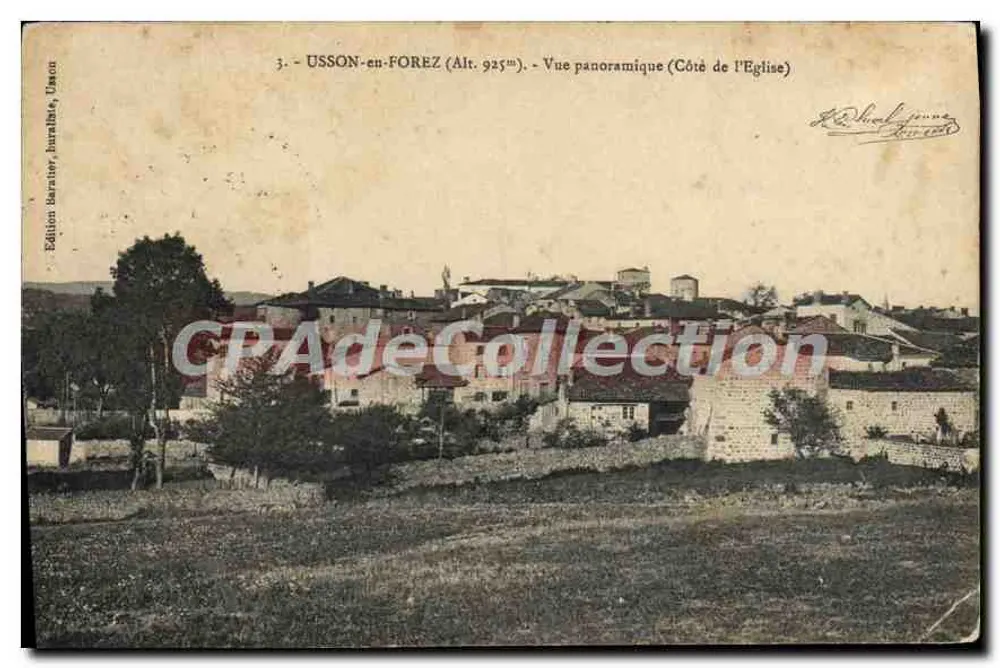 USSON-en-FOREZ (Höhe 925m) — Panoramablick (Seite der Kirche) — Édition Benatier, Jumilhac, Usson - Vorderseite