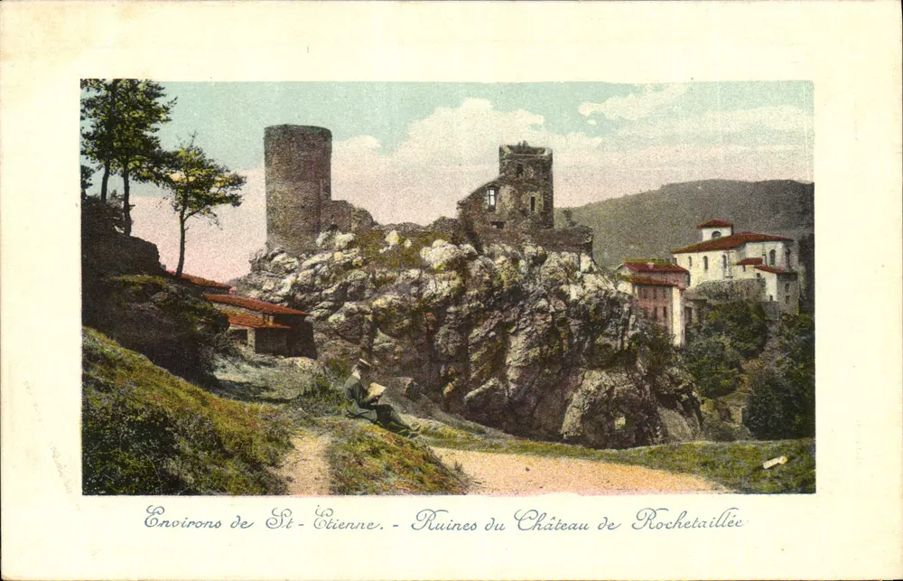Ruínas do Castelo de Rochetaillée — Arredores de St-Étienne — Editor não visível - Frente