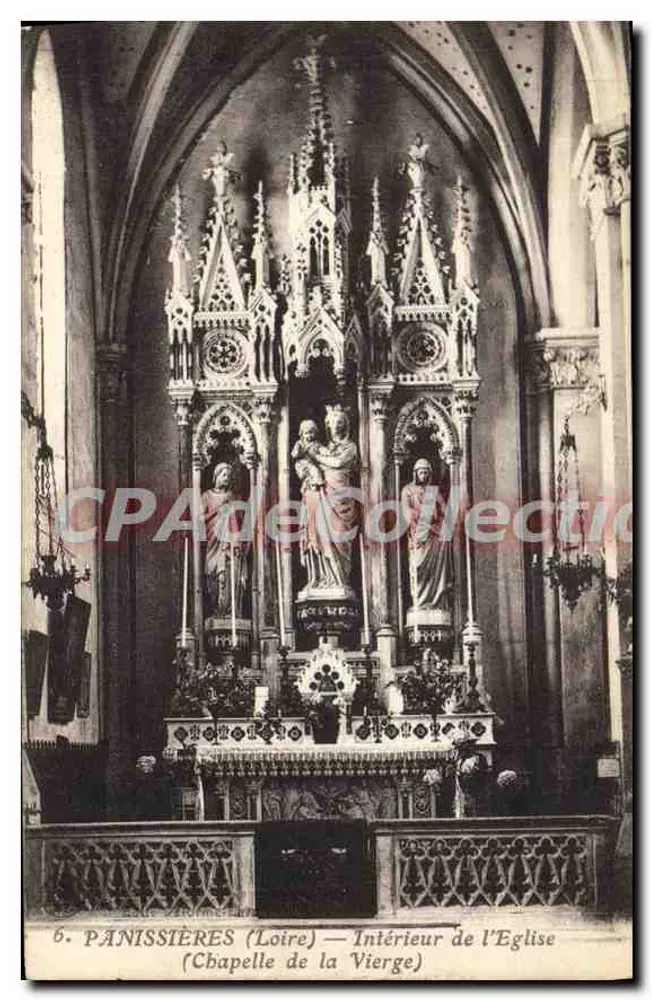 PANISSIERES (Loire) — Innenansicht der Kirche (Kapelle der Jungfrau) - Vorderseite