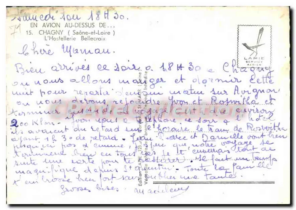 Chagny (Saône-et-Loire) — Luftbild des Schlosses — Lapil Service Aérien - Rückseite
