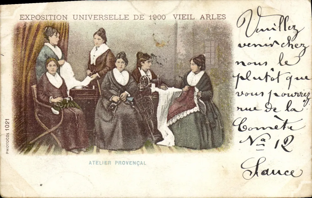 Provençal-Atelier — Weltausstellung 1900, altes Arles — Photocolor 1021 - Vorderseite