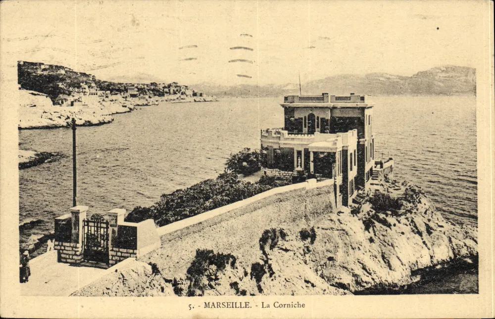 Marseille - A Corniche — vista da villa na falésia — editor 'La Corniche' n°5 - Frente
