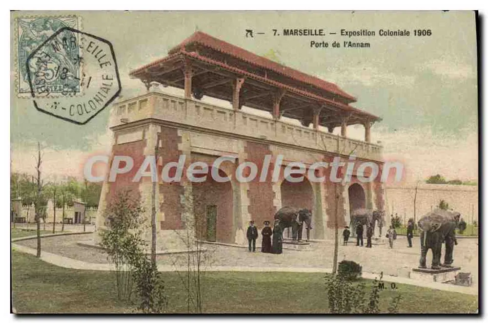 Marselha — Exposição Colonial 1906 — Porta da Anam - Frente