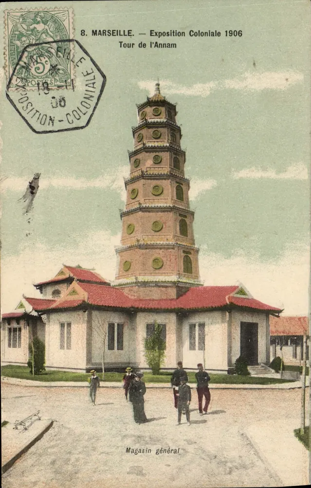 Marseille — Koloniaal Tentoonstelling 1906 — Torre van Annam - Voorkant