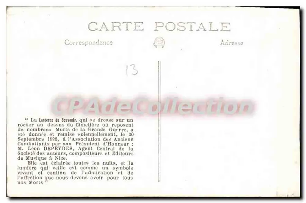 Les Pennes-Mirabeau (Bouches-du-Rhône) — La Lanterne du Souvenir — Édition Koullak - Rückseite