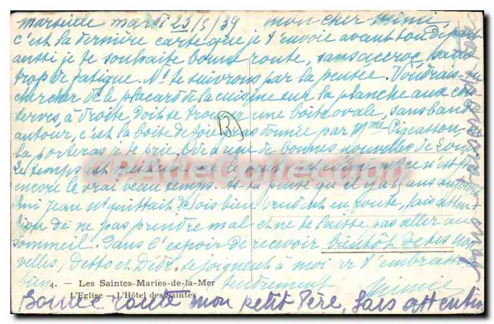 Innenraum einer Kapelle — L. Roisin — Vintage Postcard/Antike Ansichtskarte - Rückseite