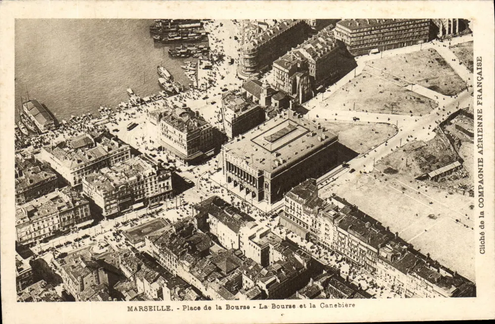 Marseille - Place de la Bourse - Der Börse und die Canebière — Cliché der französischen Luftfahrtgesellschaft - Vorderseite