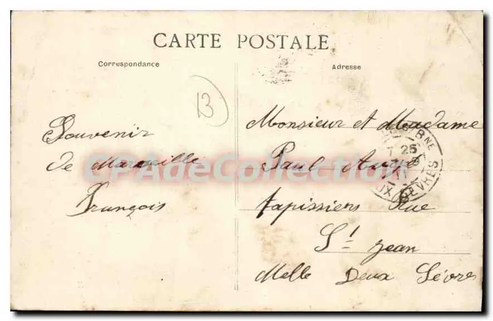 Hotel das Correios e Telégrafos — Marselha — L. M. - Verso