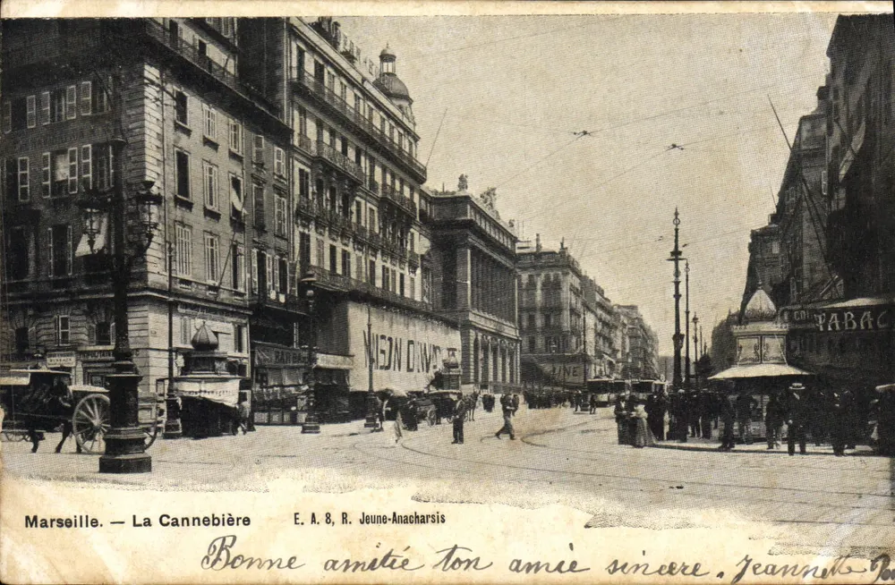 Marseille — La Cannebière — E. A. 8, R. Jeune-Anacharsis - Vorderseite