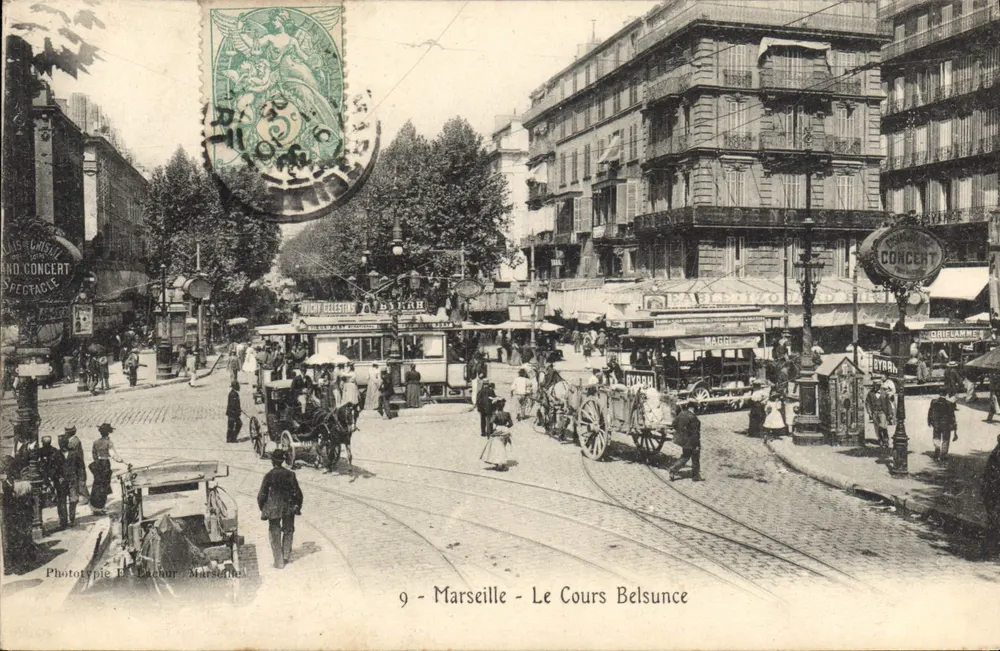 Marselha - O Cours Belsunce — Fototipia D. Dachour, Marselha, n°9 - Frente