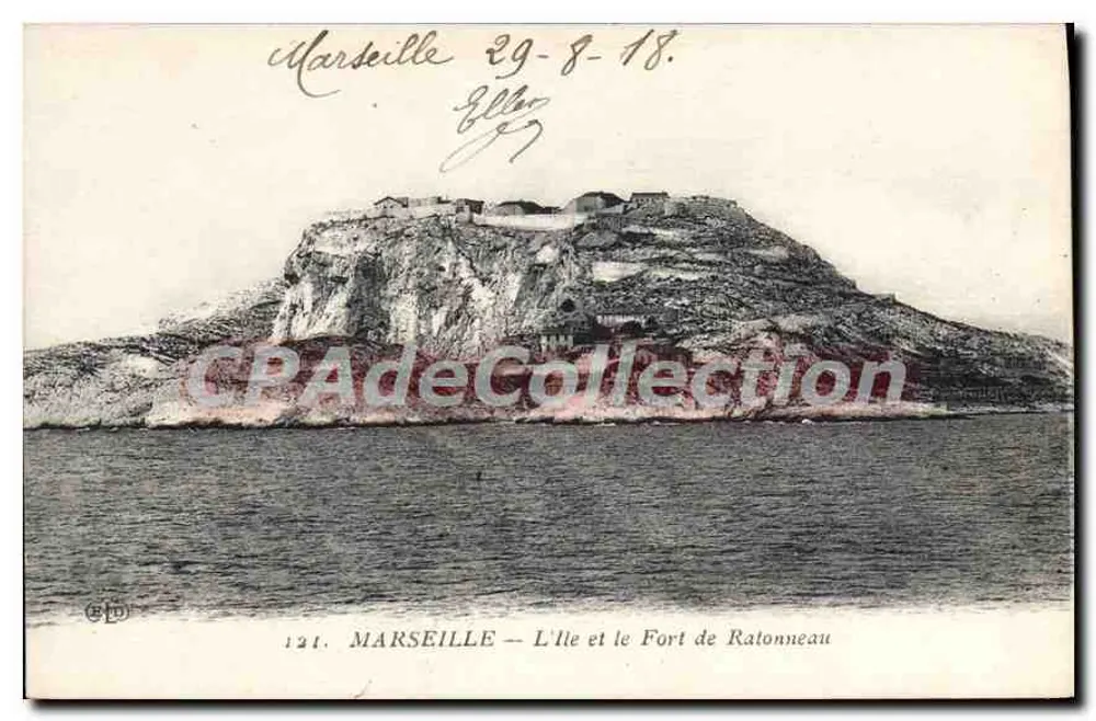 Marsella — La Isla y el Fuerte de Ratonneau — Editor E.P. n° 121 - Anverso