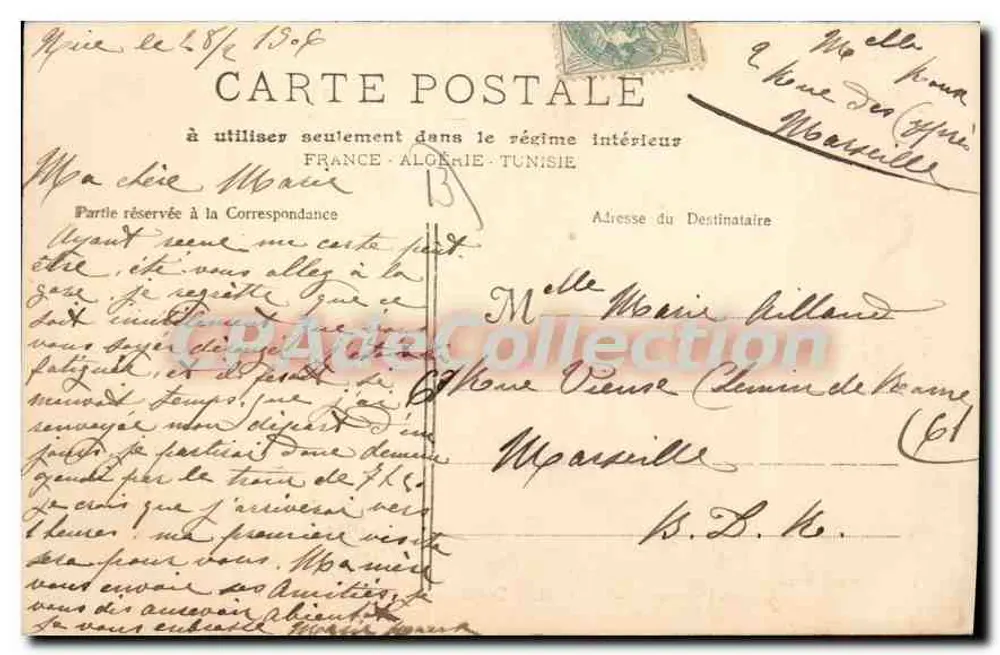Aix-en-Provence — 42 — Les Bords de l'Arc, Le Pont de Bois — Collection Hussaud - Verso