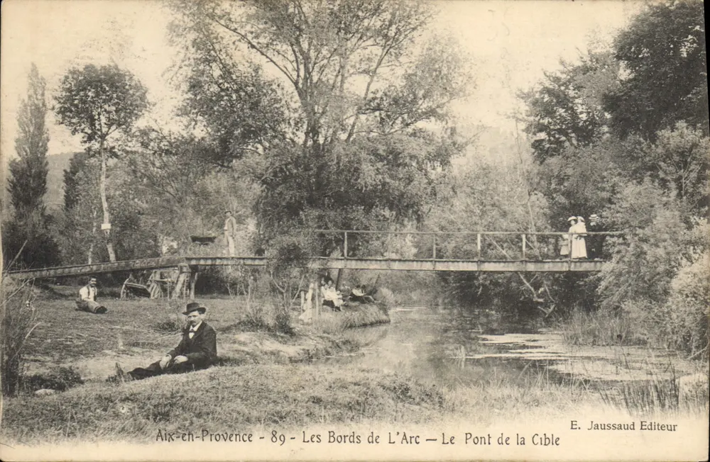 Aix-en-Provence - 89 - Les Bords de L'Arc — Le Pont de la Cible — E. Jaussaud Editeur - Recto