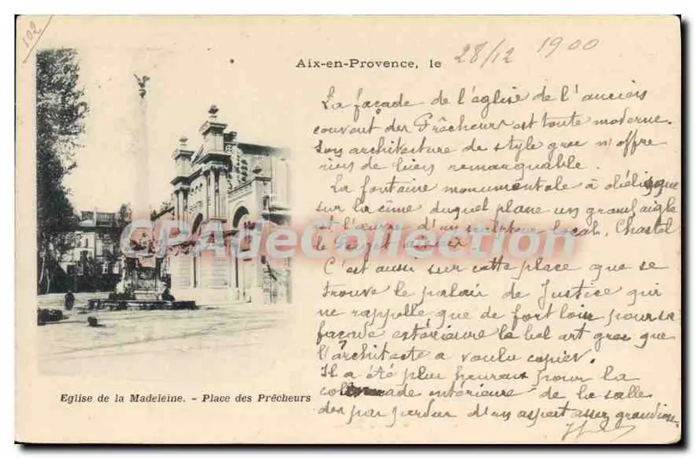 Aix-en-Provence — Kirche der Madeleine und Place des Précheurs — unbekannter Verlag, Nr. 102 - Vorderseite