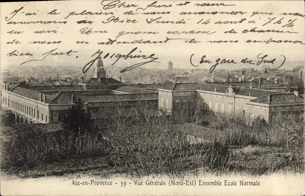 Aix-en-Provence — Vue Générale (Nord-Est) Ensemble École Normale — E. Tauschwa éditeur - Recto