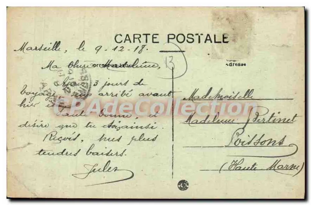 Marseille — Altes Hafen und Notre-Dame de la Garde — E. L. n°149 - Rückseite