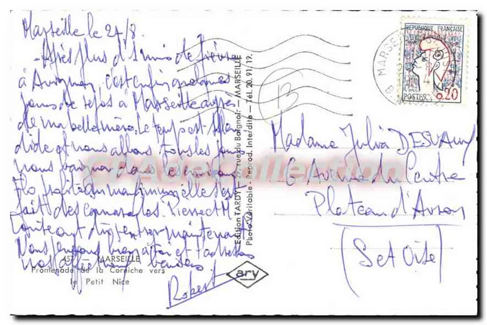 Vista da Promenade des Anglais em Cannes — editor Ary, n°457 - Verso
