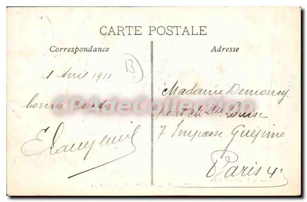 Marselha — Parque Borely, o castelo — Edição das Novas Galerias, n°41 - Verso