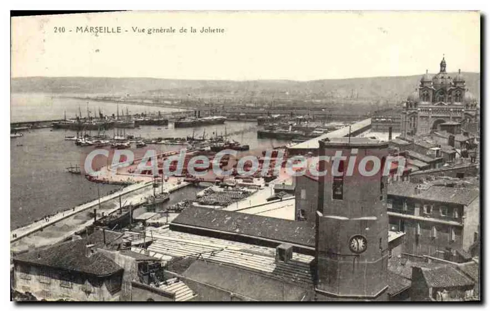 Marselha - Vista geral da Joliette — Bilhete postal antigo deCollection, n°240 - Frente