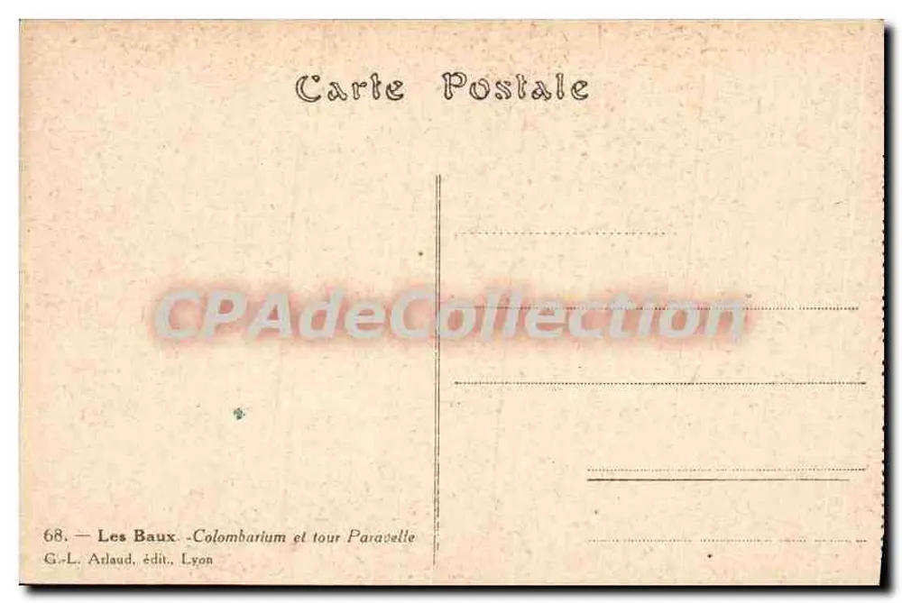 Les Baux - Colombarium und Turm Paraselle — G.-L. Arlaud, Lyon, n°68 - Rückseite