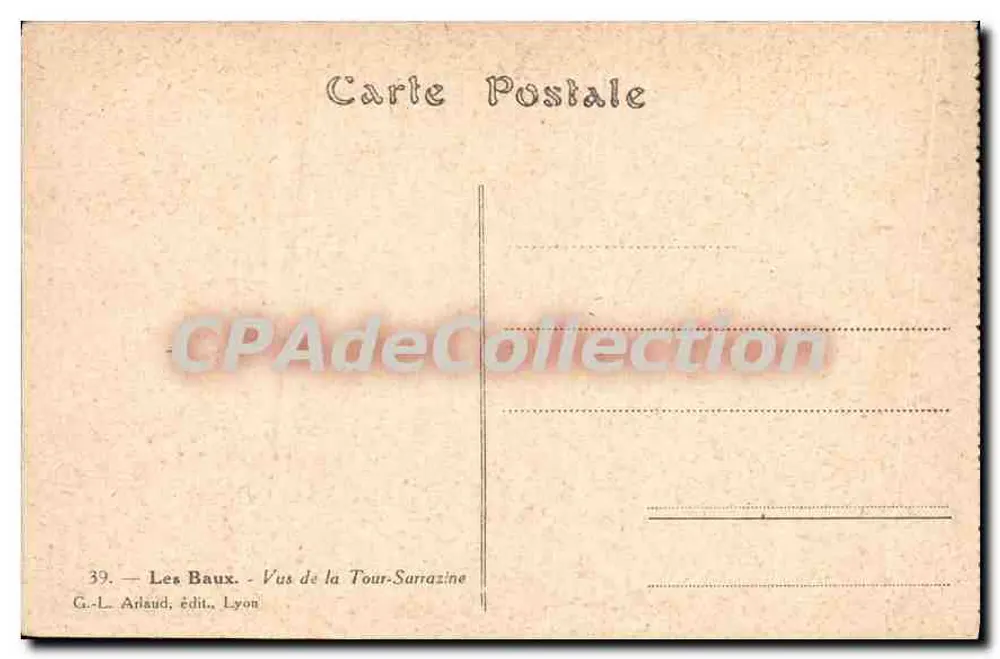 Les Baux — Vistas de la Torre-Sarrazine — G.-L. Arlaud, ed. Lyon - Reverso