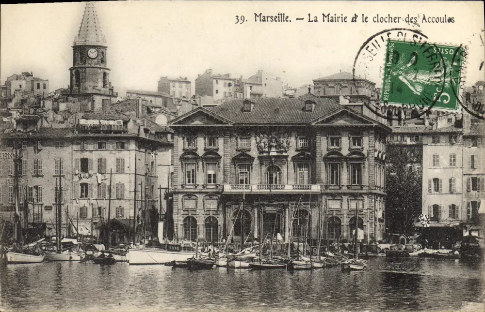 Marseille — Rathaus und Turm der Accoules — Verlag: S. L. M. n°39 - Vorderseite