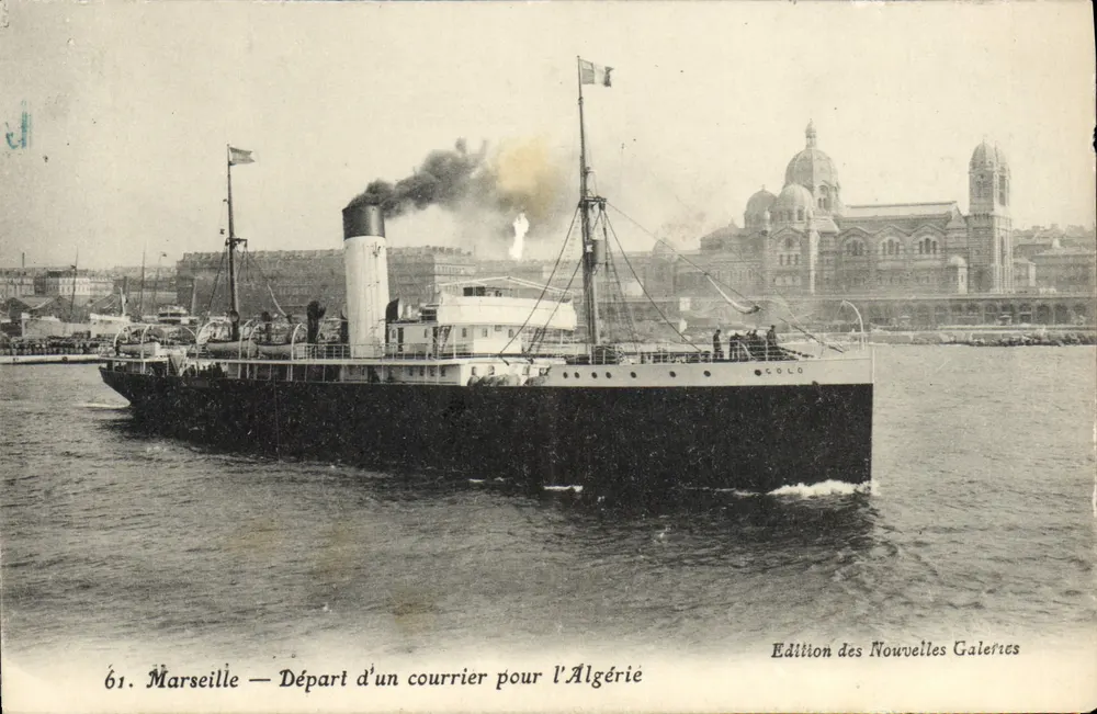 Marseille — Abfahrt eines Postschiffes nach Algerien — Edition des Nouvelles Galères, n°61 - Vorderseite
